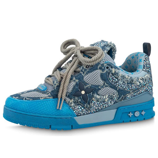 Louis Vuitton Skate "Blue Monogram Denim With Strass"