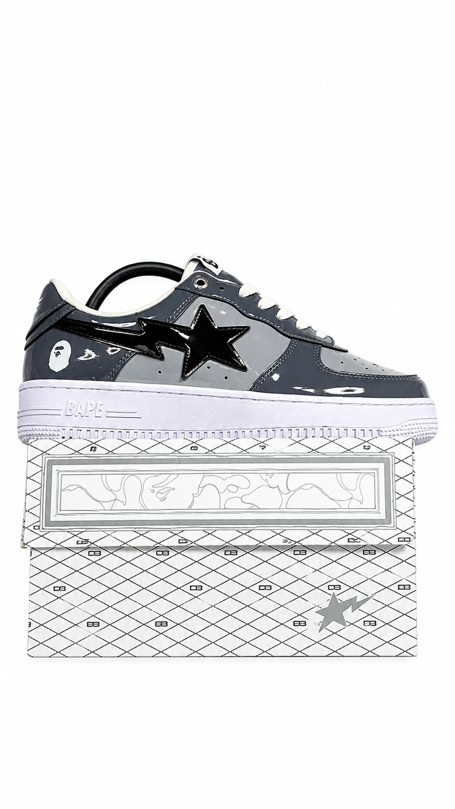BEPE STA Patent Leather Grey/Black