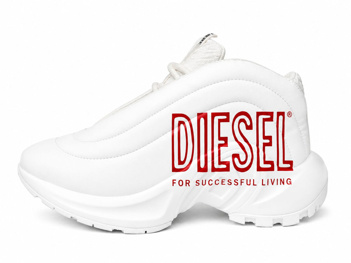D-Ollie Leather Sneakers With Graffiti Print 'White'