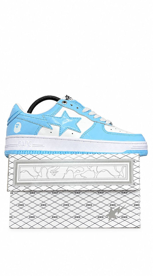 BEPE STA Patent Leather Sky Blue/White